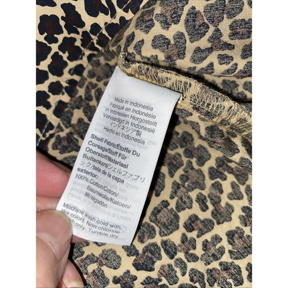 J CREW Size 2X Women Puff Sleeve Animal Print Top Blouse - Picture 9 of 9